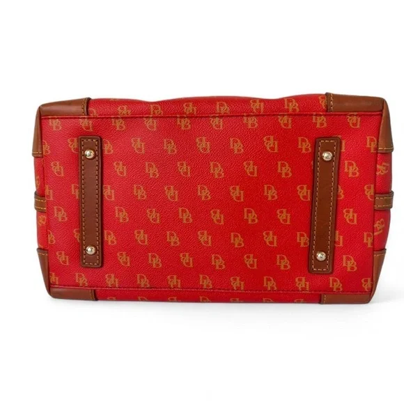 Dooney & Bourke Gretta Satchel Red Monogram Handbag - Picture 4 of 9